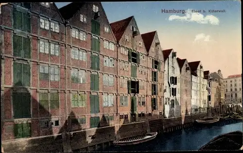Ak Hamburg Altstadt, Fleet bei Küterwall