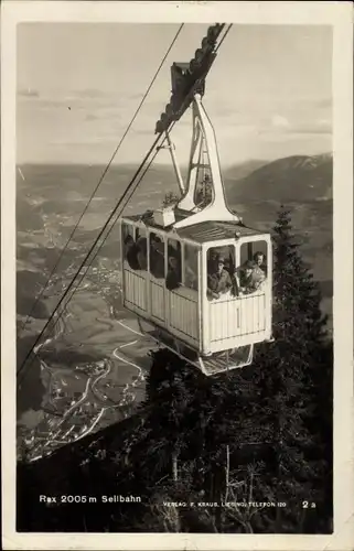 Ak Rax Seilbahn, Foto von F. Kraus