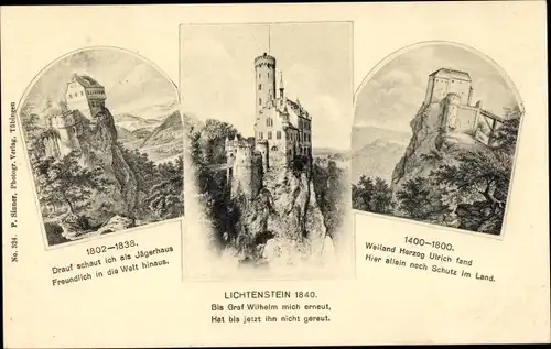 Ak Honau Lichtenstein in Württemberg, Schloss Lichtenstein, Geschichte
