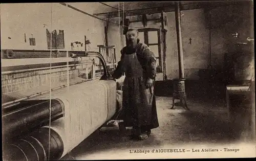 Ak Montjoyer Drôme, L'Abbaye d'Aiguebelle, Tissage