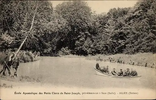 Ak Allex Drôme, Ecole Apostolique des Petits Clercs de Saint Joseph, Ruderpartie