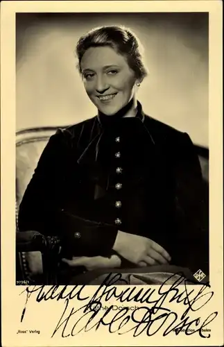 Ak Schauspielerin Käthe Dorsch, Portrait, Autogramm