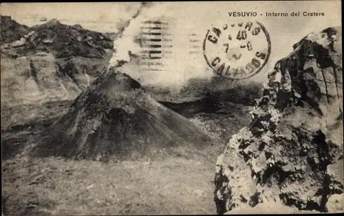 Ak Italien, Vesuvio, Interno del Cratere