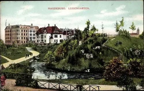 Ak Magdeburg an der Elbe, Luisengarten