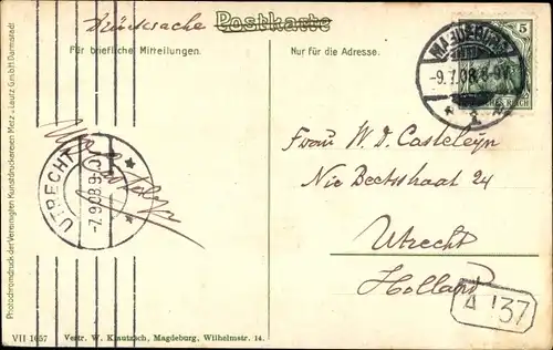 Ak Magdeburg an der Elbe, Straßenbahnen auf der Strombrücke und Johanniskirche