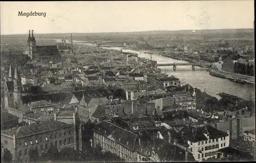 Ak Magdeburg an der Elbe, Stadtpanorama