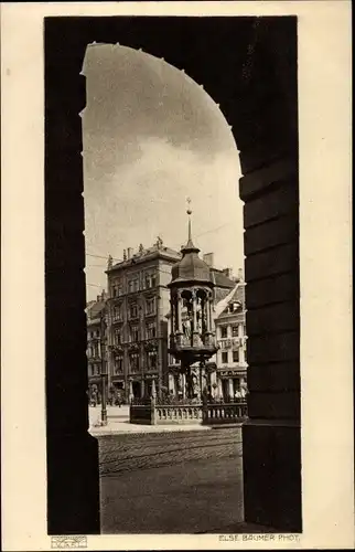 Ak Magdeburg an der Elbe, Kaiser Otto Denkmal auf dem alten Markt