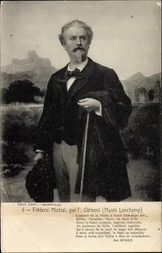 Künstler Ak Clement, F., Französischer Dichter Frédéric Mistral, Portrait