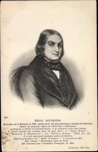 Ak Schriftsteller Emile Souvestre, Portrait
