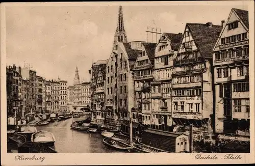 Ak Hamburg Altstadt, Deichstraßen Fleth