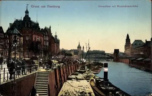 Ak Hamburg Altstadt, Dovenfleet, Wandrahmsbrücke