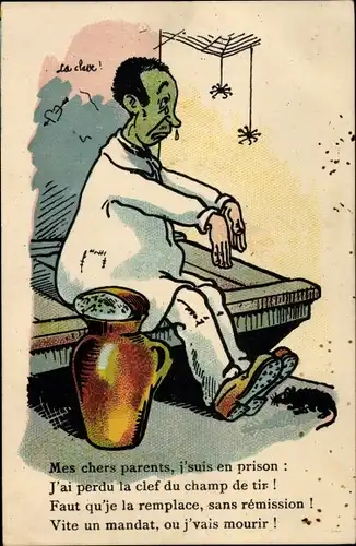 Ak Mes chers parents, j'suis en prison, Mann im Gefängnis