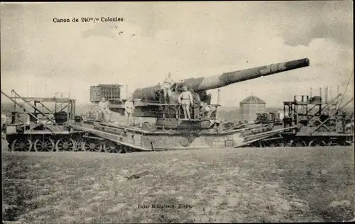 Ak Canon de 140mm Colonies, französisches Geschütz