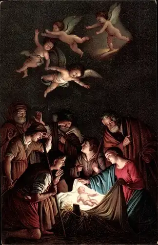 Künstler Ak Honthorst, v. G., Die Anbeutung der Hirten