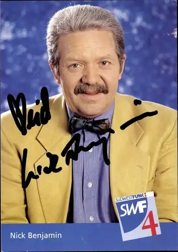 Ak Moderator Nick Benjamin, Portrait, Autogramm, SWF 4