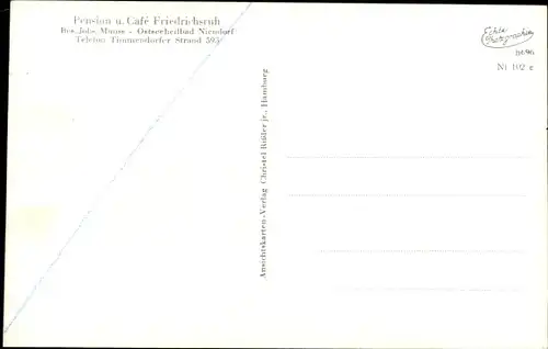 Ak Ostseebad Niendorf Timmendorfer Strand, Pension u. Café Friedrichsruh, Strand
