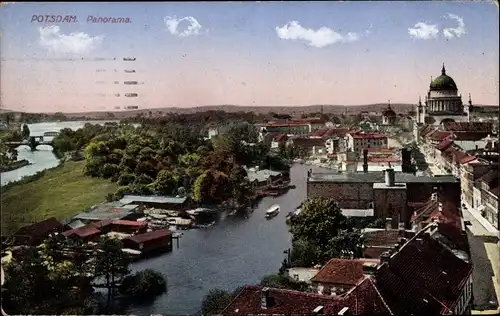 Ak Potsdam, Panorama der Stadt, Kuppel der Nikolaikirche