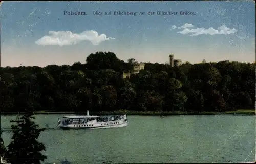 Ak Potsdam, Blick auf Babelsberg v. d. Glienicker Brücke