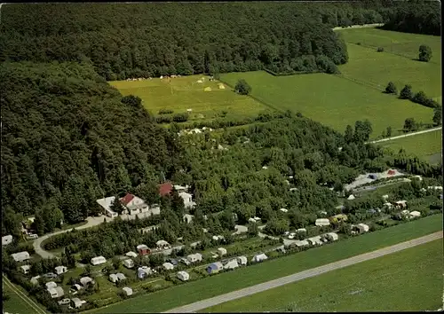 Ak Mörfelden Walldorf in Hessen, Campingplatz, Fliegeraufnahme
