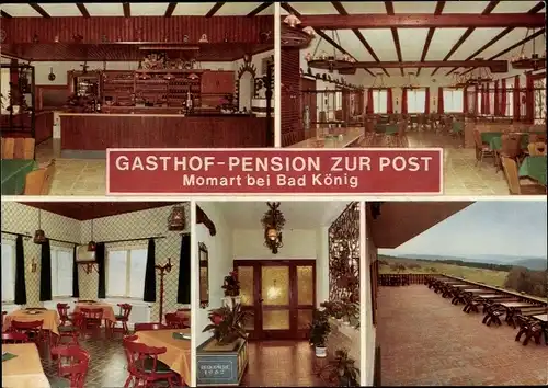 Ak Momart Bad König Odenwald, Gasthof Pension Zur Post, Innenansicht