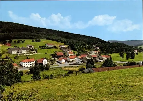 Ak Hüttenthal Mossautal im Odenwald, Totalansicht der Ortschaft, Cafe Marbachtal