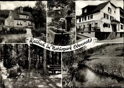 Ak Raubach Oberzent im Odenwald, Gasthaus Berghof, Ortsansichten