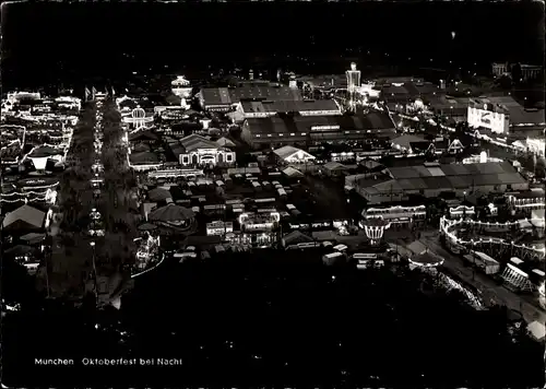Ak München Bayern, Oktoberfest bei Nacht