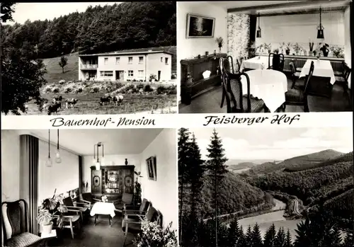 Ak Berge Meschede im Sauerland, Bauernhof Pension Feisberger Hof, Innenansicht