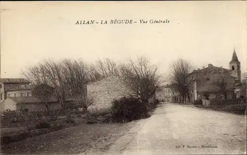 Ak Allan Drôme, La Begude, Vue Generale