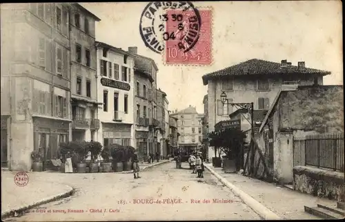 Ak Bourg de Péage Drôme, Rue des Minimes