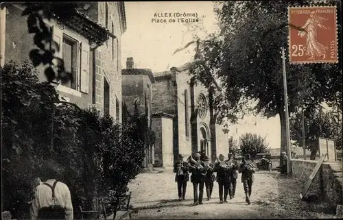 Ak Allex Drôme, Place de l'Eglise