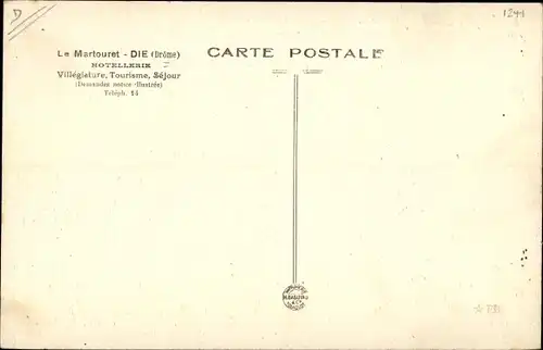 Ak Die Drôme, Le Martouret, Vue d'ensemble de l'Hotellerie