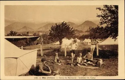 Ak Die Drôme, Camping du Martouret, Interieur du Camp