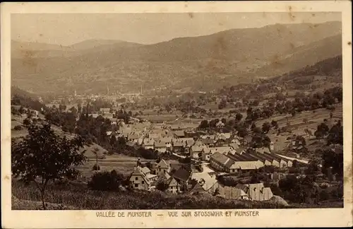 Ak Munster Münster Elsass Haut Rhin, Vallée de Munster, Vue sur Stosswihr, Stoßweier