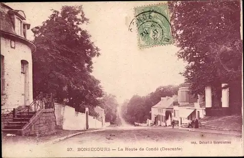 Ak Bonsecours Peruwelz Hennegau, La Route de Condé