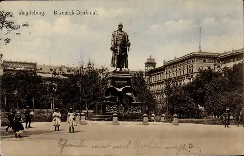 Ak Magdeburg an der Elbe, Bismarck Denkmal