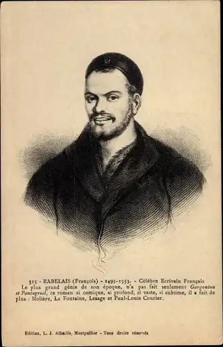 Ak Schriftsteller Francois Rabelais, Portrait