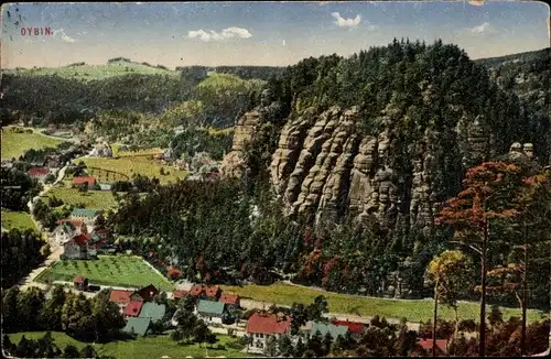Ak Oybin in der Oberlausitz, Ort mit Umgebung