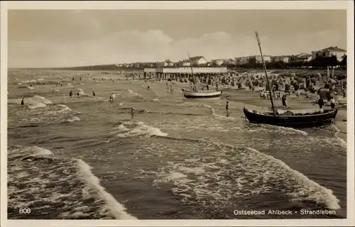 Ak Ostseebad Ahlbeck Heringsdorf auf Usedom, Strandleben