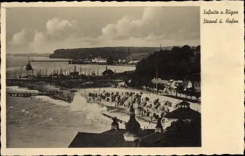 Ak Sassnitz auf Rügen, Strand und Hafen