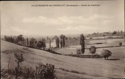 Ak Villefranche de Longchapt Dordogne, Route de Castillon