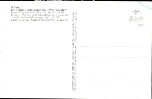 Ak Rehe Rennerod im Westerwald, Stiftung Christliches Erholungsheim Westerwald