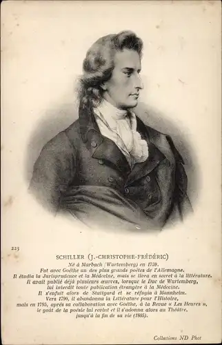 Ak Schriftsteller Friedrich von Schiller, Portrait