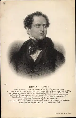 Ak Schriftsteller Thomas Moore, Portrait