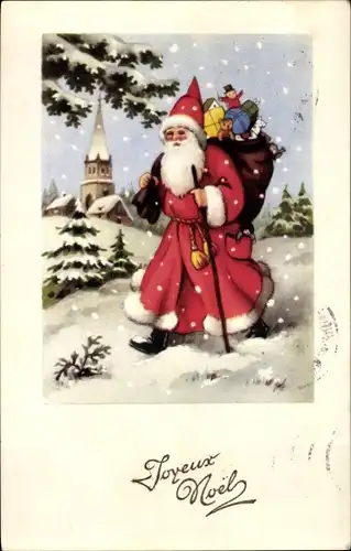 Ak Frohe Weihnachten, Joyeux Noel, Weihnachtsmann, Geschenke
