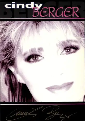 Ak Sängerin Cindy Berger, Portrait, Autogramm