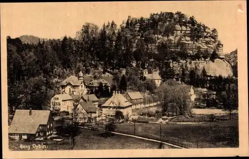 Ak Oybin in der Oberlausitz, Ort mit Berg Oybin