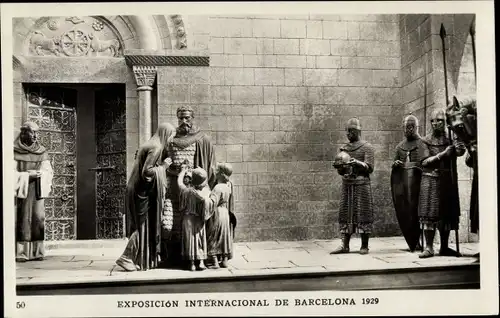 Ak Exposicion Internacional de Barcelona 1929, Palacio Nacional, El Cid Campeader