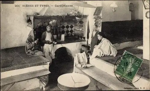 Ak Maghreb, Scènes et Types, Café Maure
