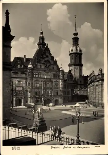 Ak Dresden Altstadt, Schloss und Georgentor